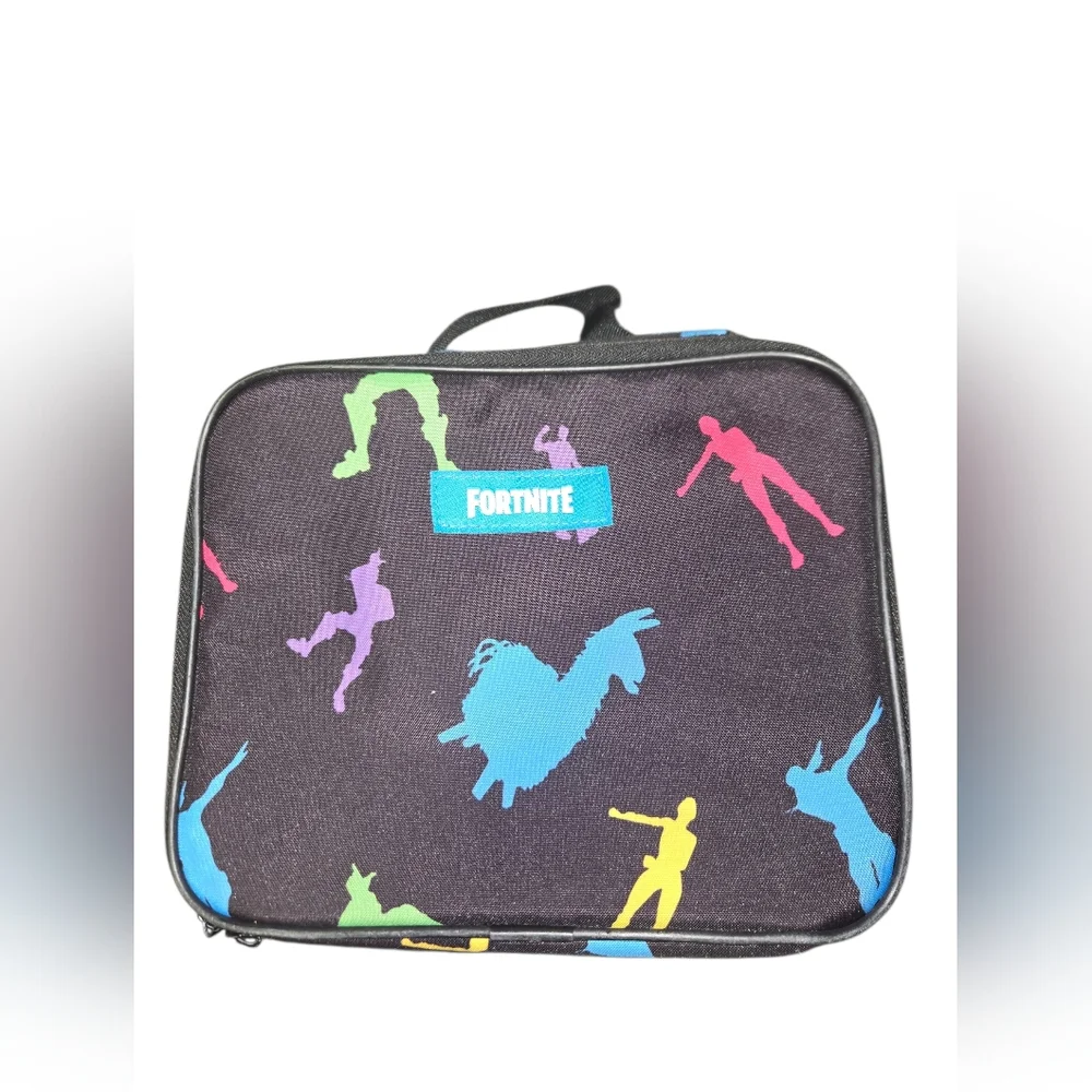 Fortnite Black‎ Lunch Bag with Colorful Emotes